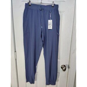 Noel ASMAR 'Indigo' Gray Scrub Pants Cinched Hem Elastic Pullon M NWT